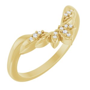 14K Yellow .03 CTW Natural Diamond Floral-Inspired Contour Band Ethereal Legacy Boutiques