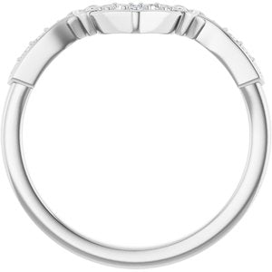 14K White .08 CTW Natural Diamond Celtic-Inspired Contour Band Ethereal Legacy Boutiques