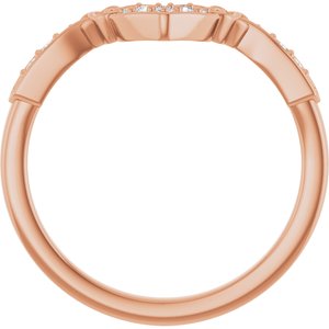 14K Rose .08 CTW Natural Diamond Celtic-Inspired Contour Band Ethereal Legacy Boutiques