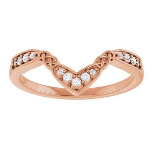 14K Rose .08 CTW Natural Diamond Celtic-Inspired Contour Band Ethereal Legacy Boutiques