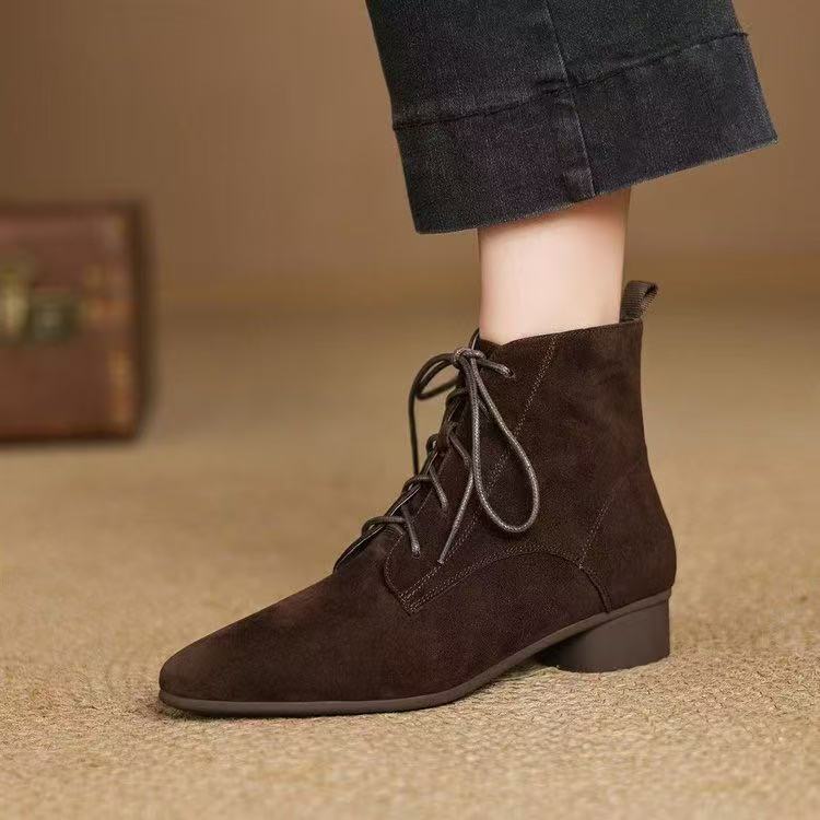Maillard Matte Pointed Low-Heel Ankle Boots Women FitiqueFit