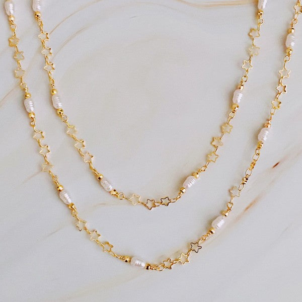 Mini Pearl Mini Star Long Chain Necklace Shop Style & More | Fresh Looks, Everyday Deals & Free Shipping
