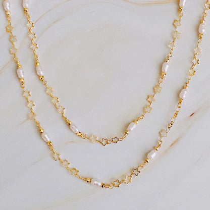 Mini Pearl Mini Star Long Chain Necklace Shop Style & More | Fresh Looks, Everyday Deals & Free Shipping