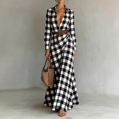 Women's Belted Irregular Pleated Dress FitiqueFit