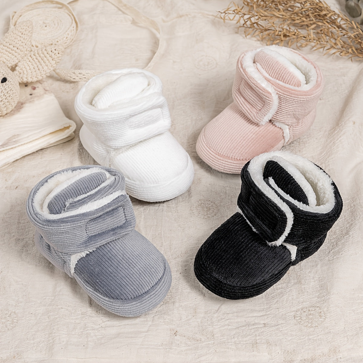 Toddler Baby Girls Booties Plus High Top Slippers Indoor Shoes Crib Shoes First Walker Shoes For Winter NovaCart