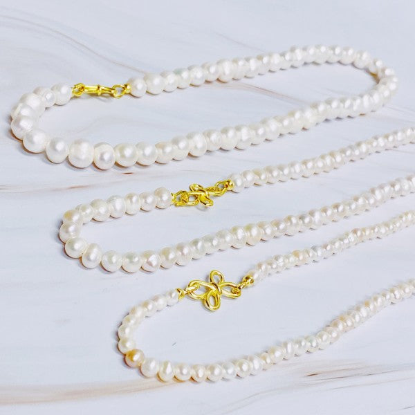 Clover Clasp Genuine Pearl Necklace Shop Style & More | Fresh Looks, Everyday Deals & Free Shipping