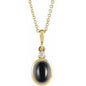 14K Yellow 6x4 mm Natural Black Onyx & .01 CT Natural Diamond 16-18" Necklace Ethereal Legacy Boutiques
