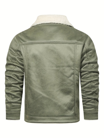 H01 Faux Fur Coat Composite Plush Thickened Warm Men's Jacket NovaCart