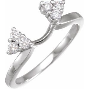 14K White 1/4 CTW Natural Diamond Wrap-Style Enhancer Ring Ethereal Legacy Boutiques