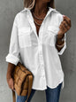 Women’s Casual Long Sleeve Shirt with Pocket FitiqueFit