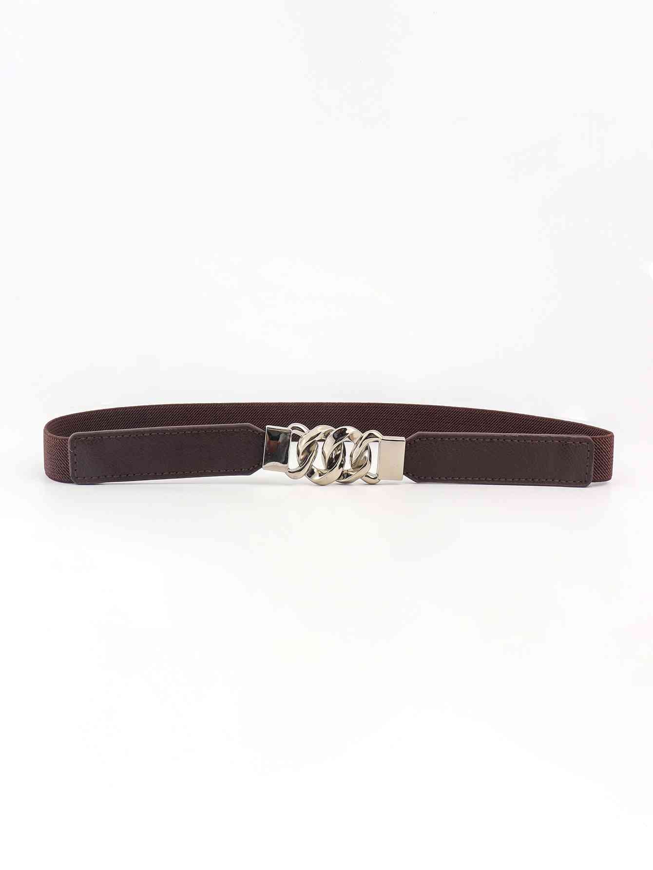 ElegantStyle Zinc Alloy Buckle Elastic PU Belt – Versatile and Stylish Accessory See size chart under “more details” The Fashion Celestial