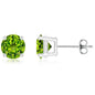 925 Sterling Silver Round/Oval Peridot Stud Earrings