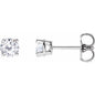 Sterling Silver 4 mm Imitation White Cubic Zirconia Earrings Ethereal Legacy Boutiques
