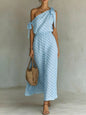 Full Size Polka Dot One-Shoulder Maxi Dress Plus Size New Era Fashion LLc