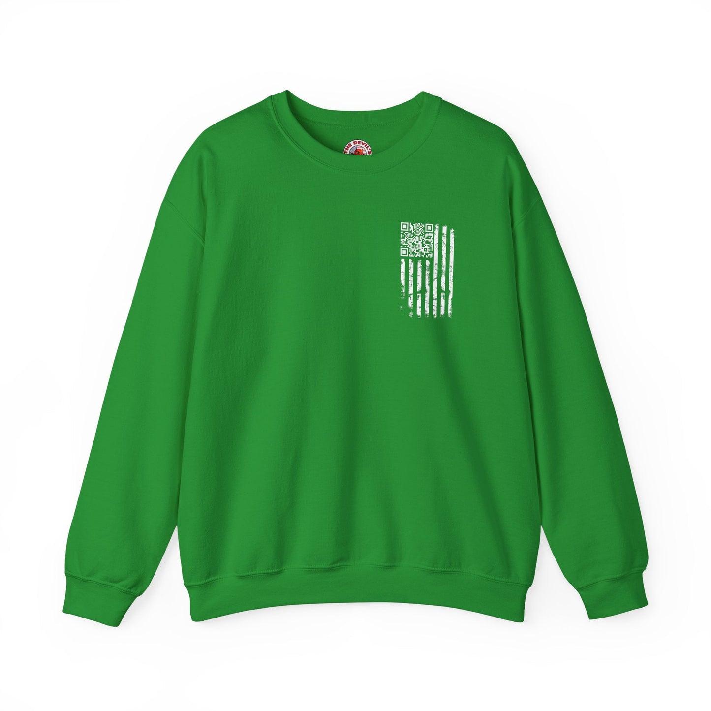 American Flag QR Code Crewneck Sweatshirt The Devil's Pickle