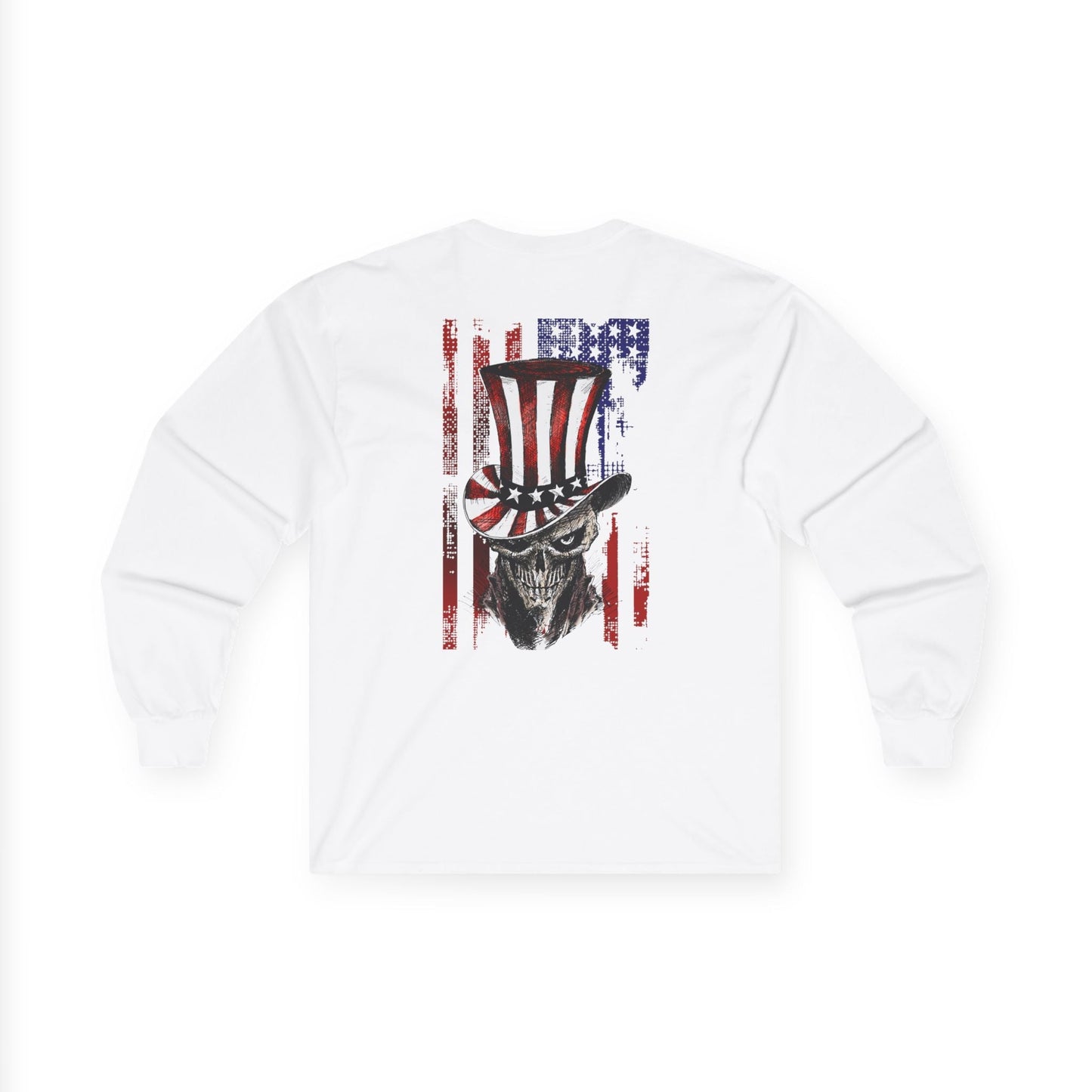Patriotic Skull Long Sleeve Tee The Devil's Pickle