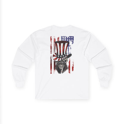 Patriotic Skull Long Sleeve Tee The Devil's Pickle