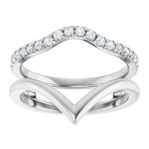 Platinum 1/4 CTW Natural Diamond Accented V-Shaped Ring Guard Ethereal Legacy Boutiques