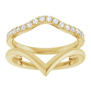 14K Yellow 1/4 CTW Natural Diamond Accented V-Shaped Ring Guard Ethereal Legacy Boutiques