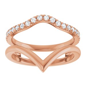 14K Rose 1/4 CTW Natural Diamond Accented V-Shaped Ring Guard Ethereal Legacy Boutiques