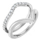 Platinum 1/4 CTW Natural Diamond Accented V-Shaped Ring Guard Ethereal Legacy Boutiques