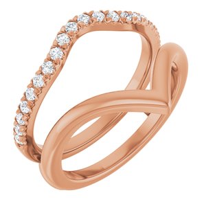 14K Rose 1/4 CTW Lab-Grown Diamond V-Shaped Ring Guard Ethereal Legacy Boutiques