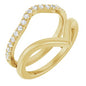 14K Yellow 1/4 CTW Natural Diamond Accented V-Shaped Ring Guard Ethereal Legacy Boutiques