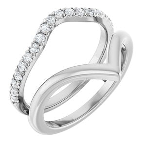 14K White 1/4 CTW Lab-Grown Diamond V-Shaped Ring Guard Ethereal Legacy Boutiques