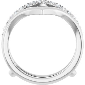 14K White 1/4 CTW Natural Diamond Accented V-Shaped Ring Guard Ethereal Legacy Boutiques