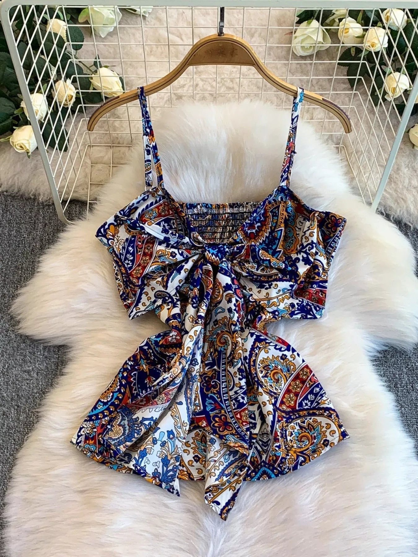Printed Cami and Wide Leg Pants Set New Era Fashion LLc