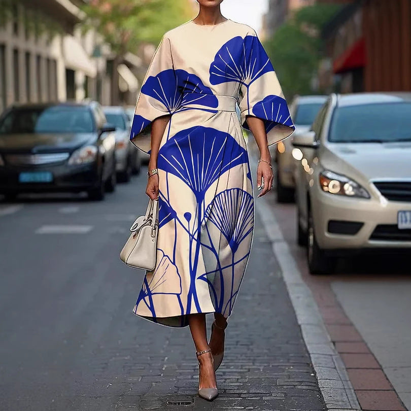 Female Creative Casual Printing Elegant Dress Grayceful LLC