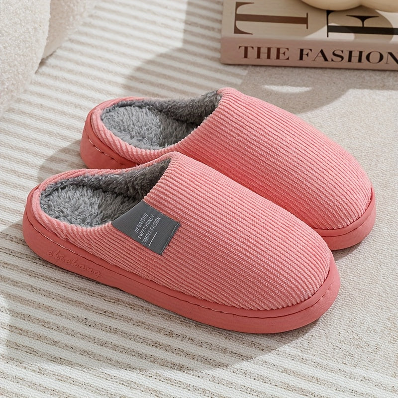Couple's Warm Slippers for Women, Household Use for Spring, Autumn, and Winter, Non-Slip Thick Sole Indoor Postpartum Plush Slippers for Winter, for Men, Women Shoes NovaCart