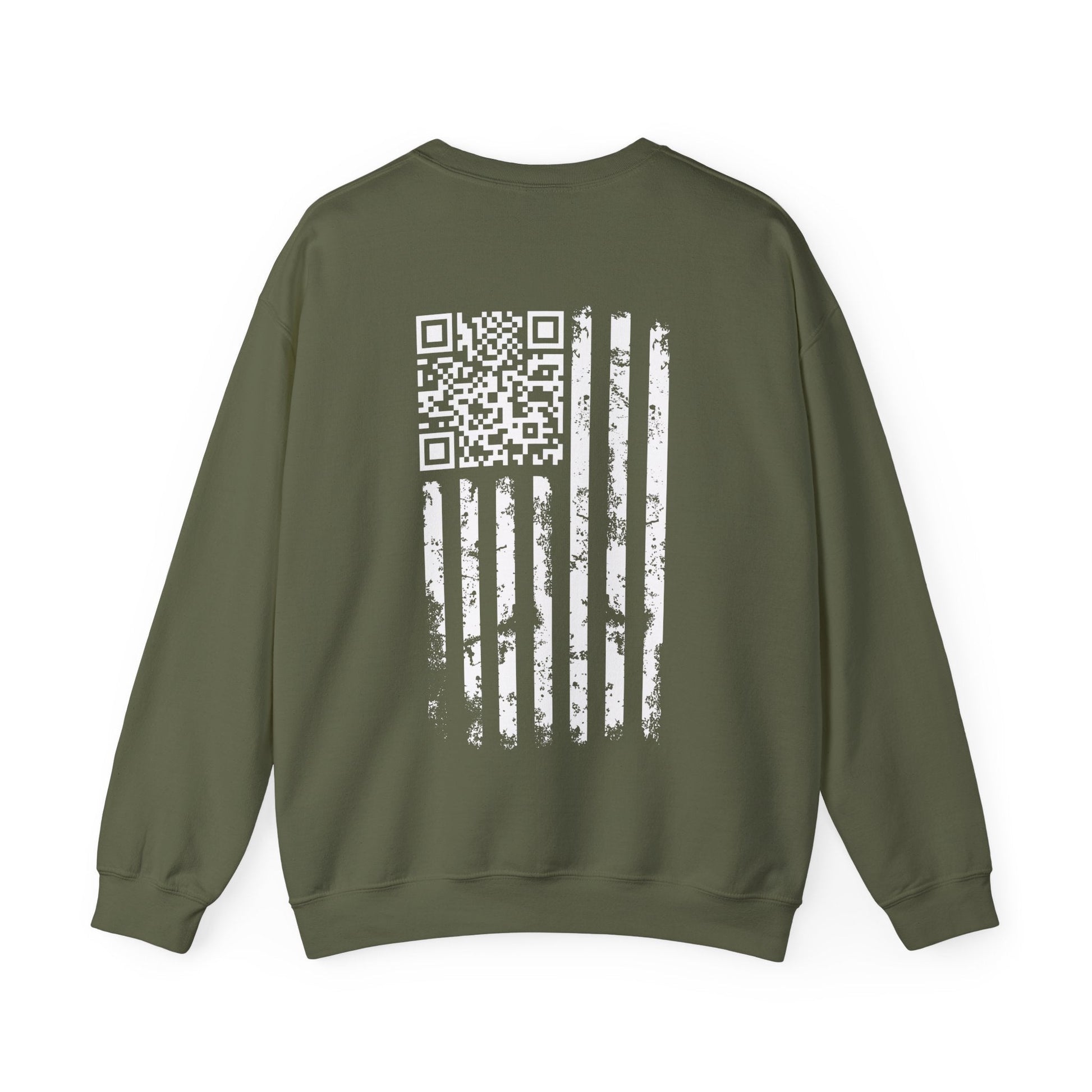 American Flag QR Code Crewneck Sweatshirt The Devil's Pickle