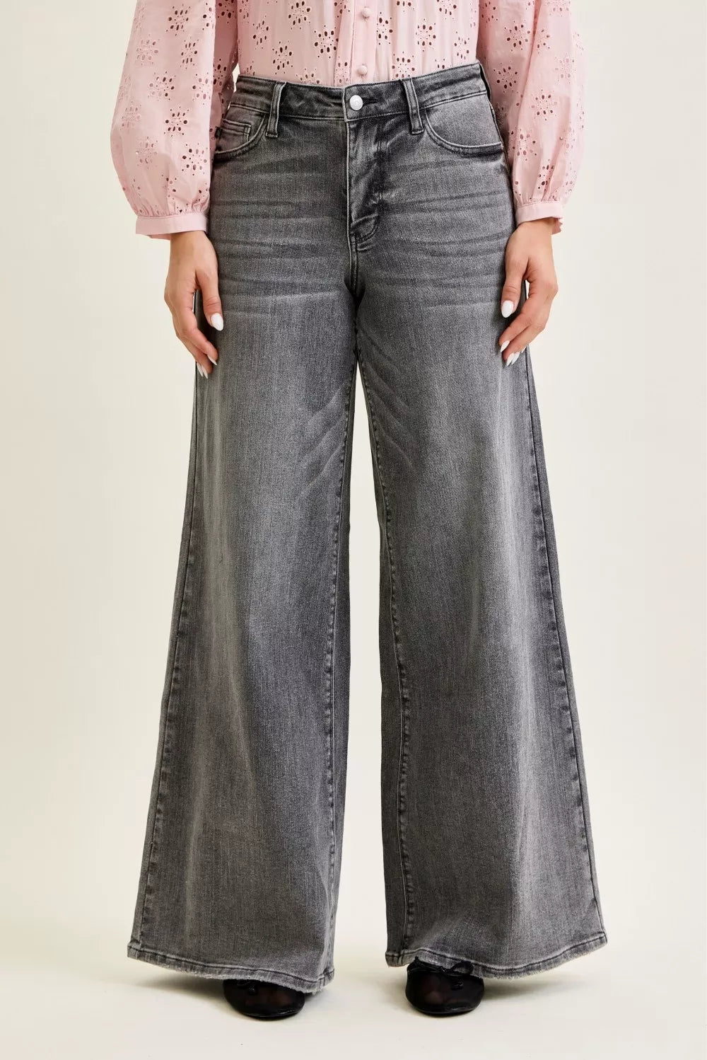 Judy Blue Mid Rise Palazzo Split Back Yoke New Era Fashion LLc