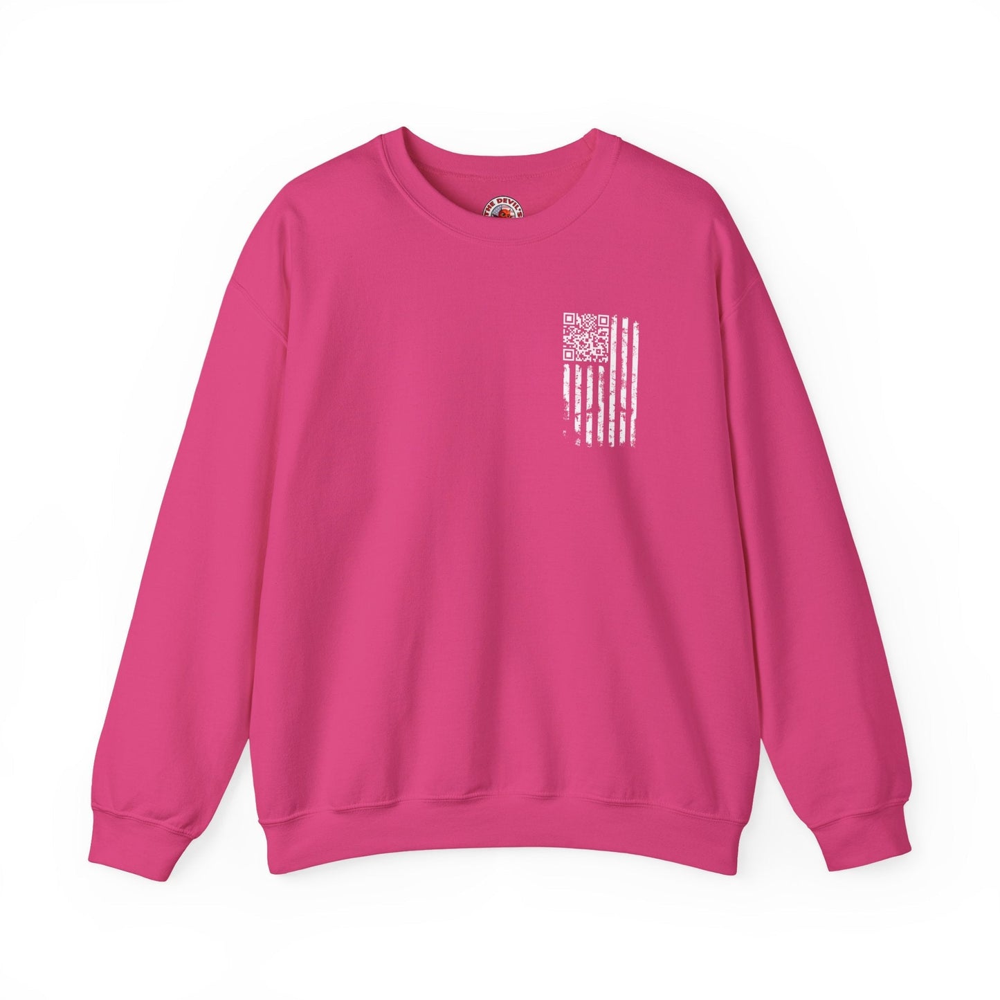 American Flag QR Code Crewneck Sweatshirt The Devil's Pickle