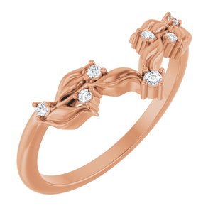 14K Rose .05 CTW Natural Diamond Contour Band Ethereal Legacy Boutiques