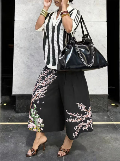 Women's Wide-Leg Cargo-Style Pants with Zipper & Button Detail FitiqueFit