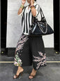 Women's Wide-Leg Cargo-Style Pants with Zipper & Button Detail FitiqueFit