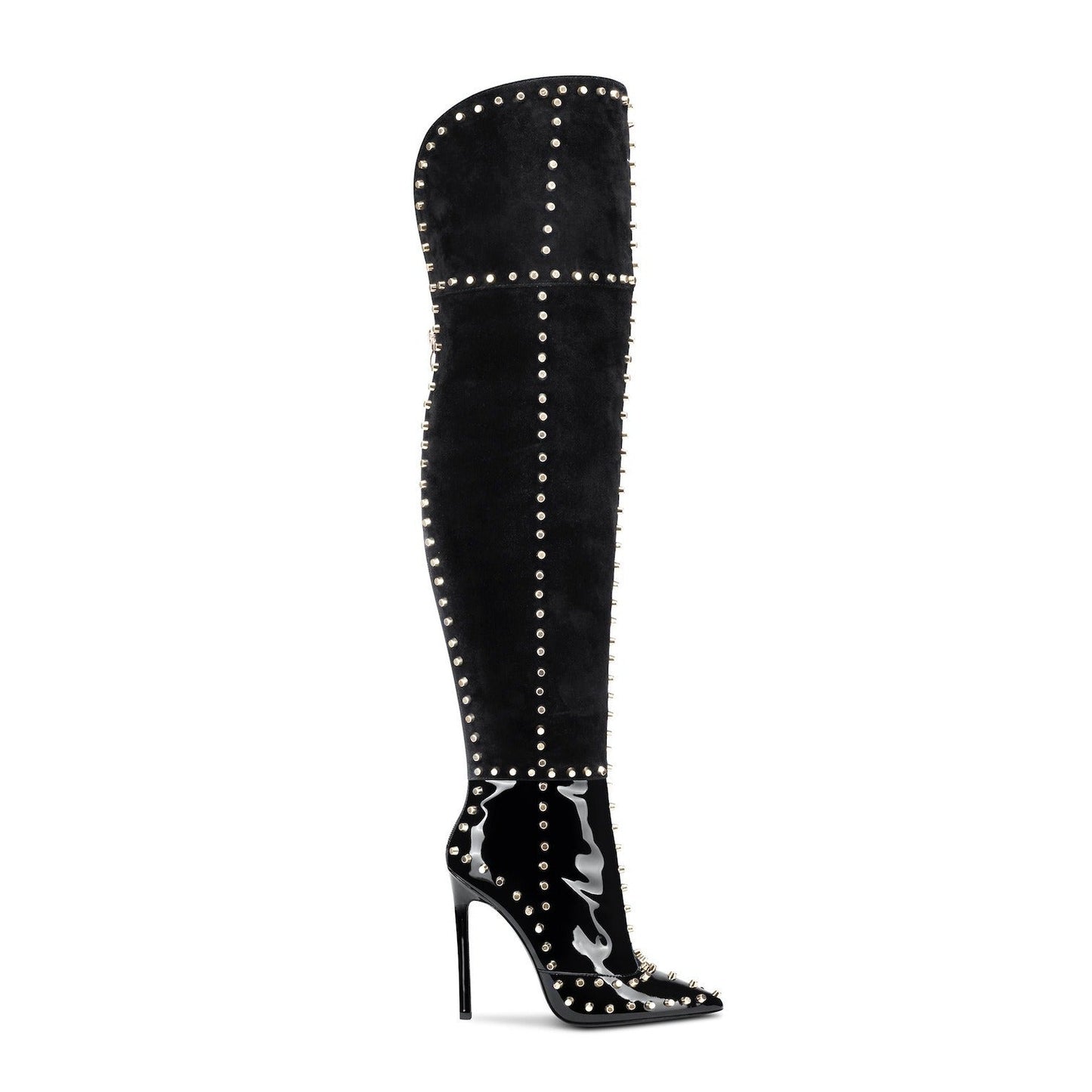 Explosive Sexy Gold-studded Stiletto-pointed Fashion Boots See size chart under “more details” The Fashion Celestial