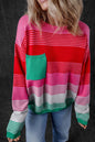 Striped Knit Patch Pocket Drop Shoulder Sweater Shop Style & More | Fresh Looks, Everyday Deals & Free Shipping