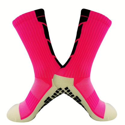 Non-slip Rubber Grip Cushion Soccer Sock | Fabric, All-season, Solid Color, Machine Washable, for Football, Basketball, Running, Hiking, Trekking, Yoga, Pilates - CT TAPESOCKS NovaCart
