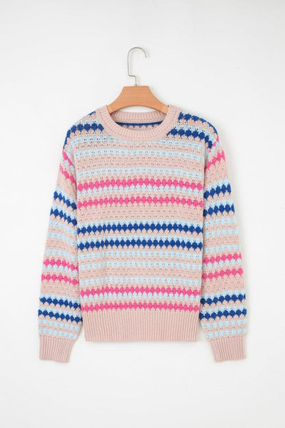 Amelia Patterned Drop Shoulder Sweater Shop Style & More | Fresh Looks, Everyday Deals & Free Shipping