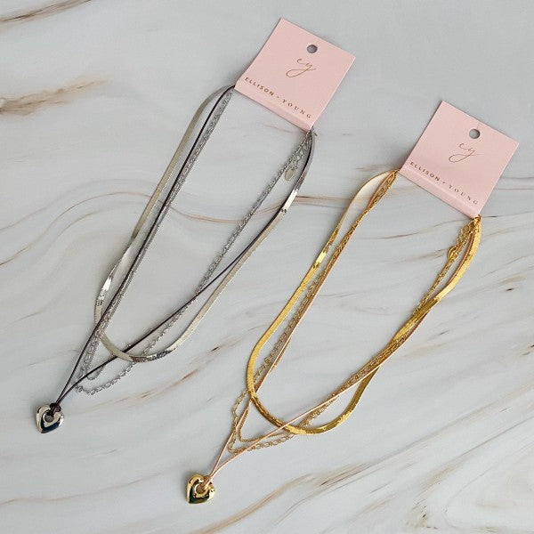 Perfectly Layered Heart And Chain Necklace Shop Style & More | Fresh Looks, Everyday Deals & Free Shipping