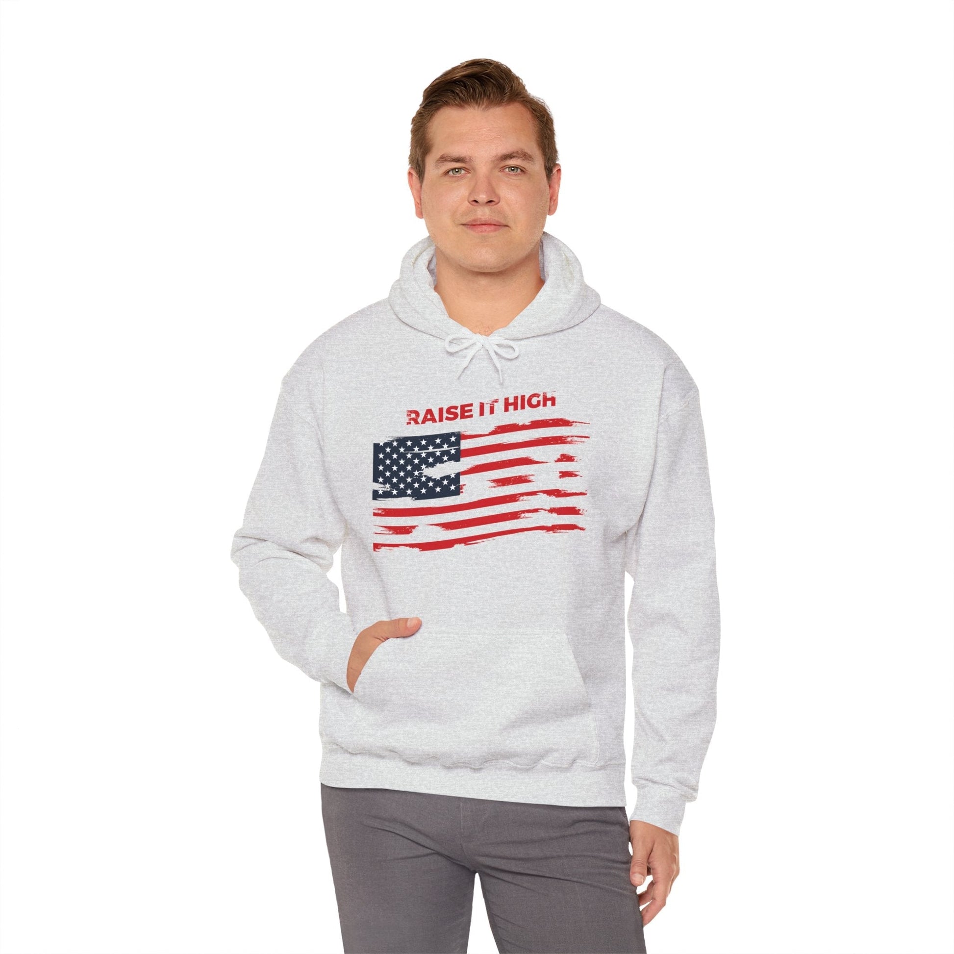 Raise It High American Flag Hooded Sweatshirt The Devil's Pickle
