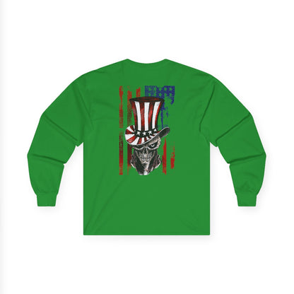 Patriotic Skull Long Sleeve Tee The Devil's Pickle