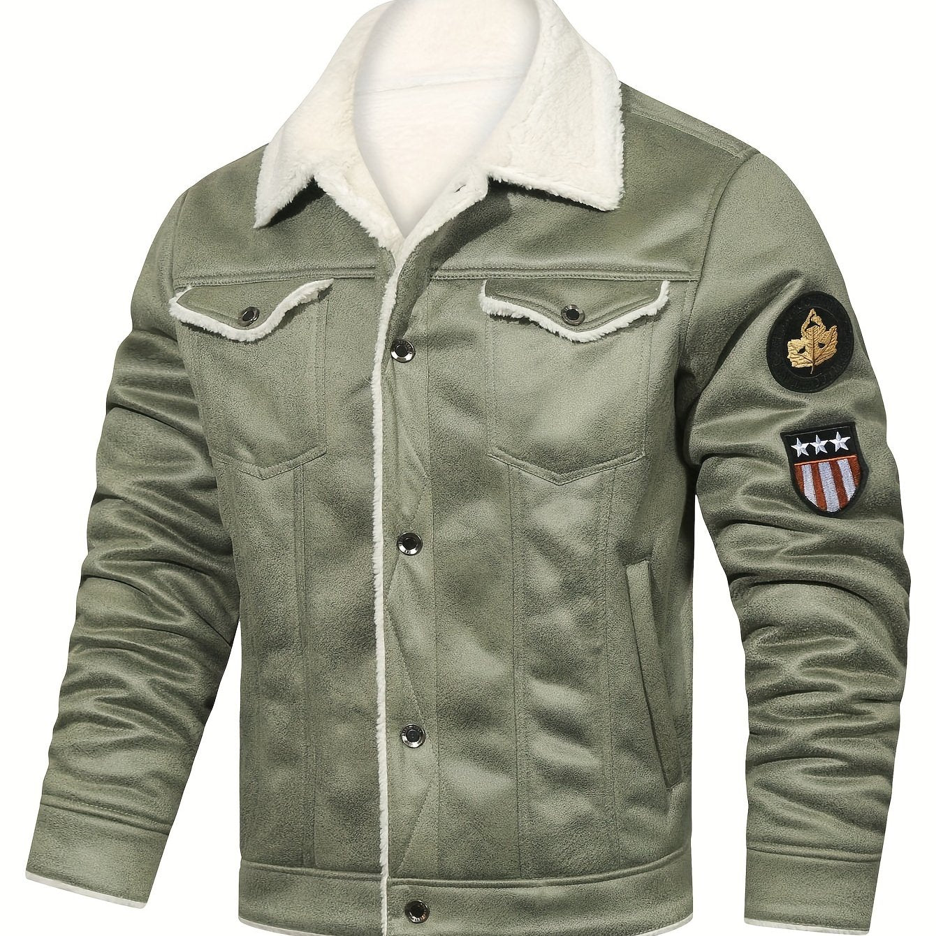 H01 Faux Fur Coat Composite Plush Thickened Warm Men's Jacket NovaCart
