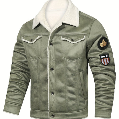 H01 Faux Fur Coat Composite Plush Thickened Warm Men's Jacket NovaCart