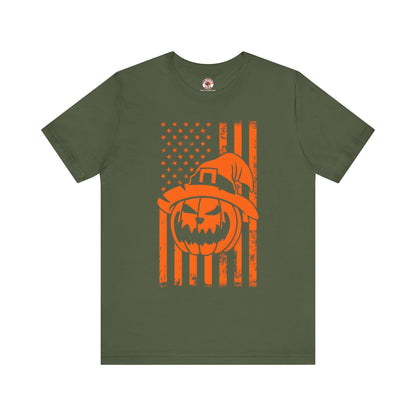 Pumpkin American Flag T-Shirt The Devil's Pickle