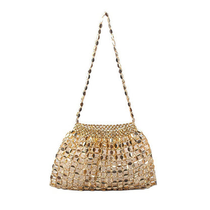 Handmade Flat Beads Woven Large Dumpling Fashion Trendy One-shoulder Handbag See size chart under “more details” The Fashion Celestial