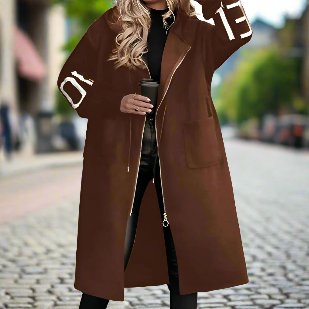 Women’s Letter Print Hooded Coat FitiqueFit